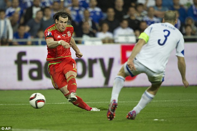 Lanzamiento de Falta de Gareth Bale en el partido ante Eslovaquia. Fuente: daylimail.co.uk