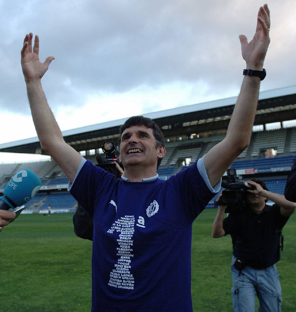 Jose Luis Mendilibar, artífice del ascenso de los records y tremendamente querido por la afición pucelana (Foto: Diario de Valladolid)