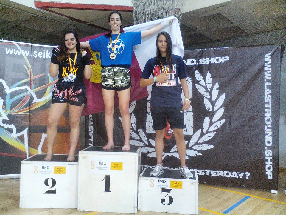Silvia cuando se proclamó campeona de España alevín. Foto cedida por el gimnasio Bunkai