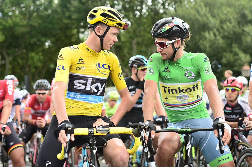 Los dos protagonistas del día antes de la salida. Fuente: letour.fr