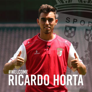 Horta con la camiseta del Sporting de Braga. Foto: Laopinióndemálaga.