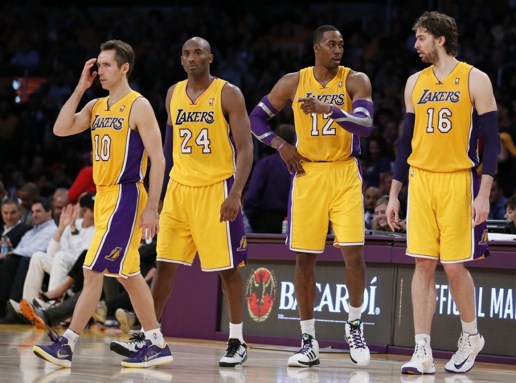 Los cuatro grandes de los Lakers en 2012