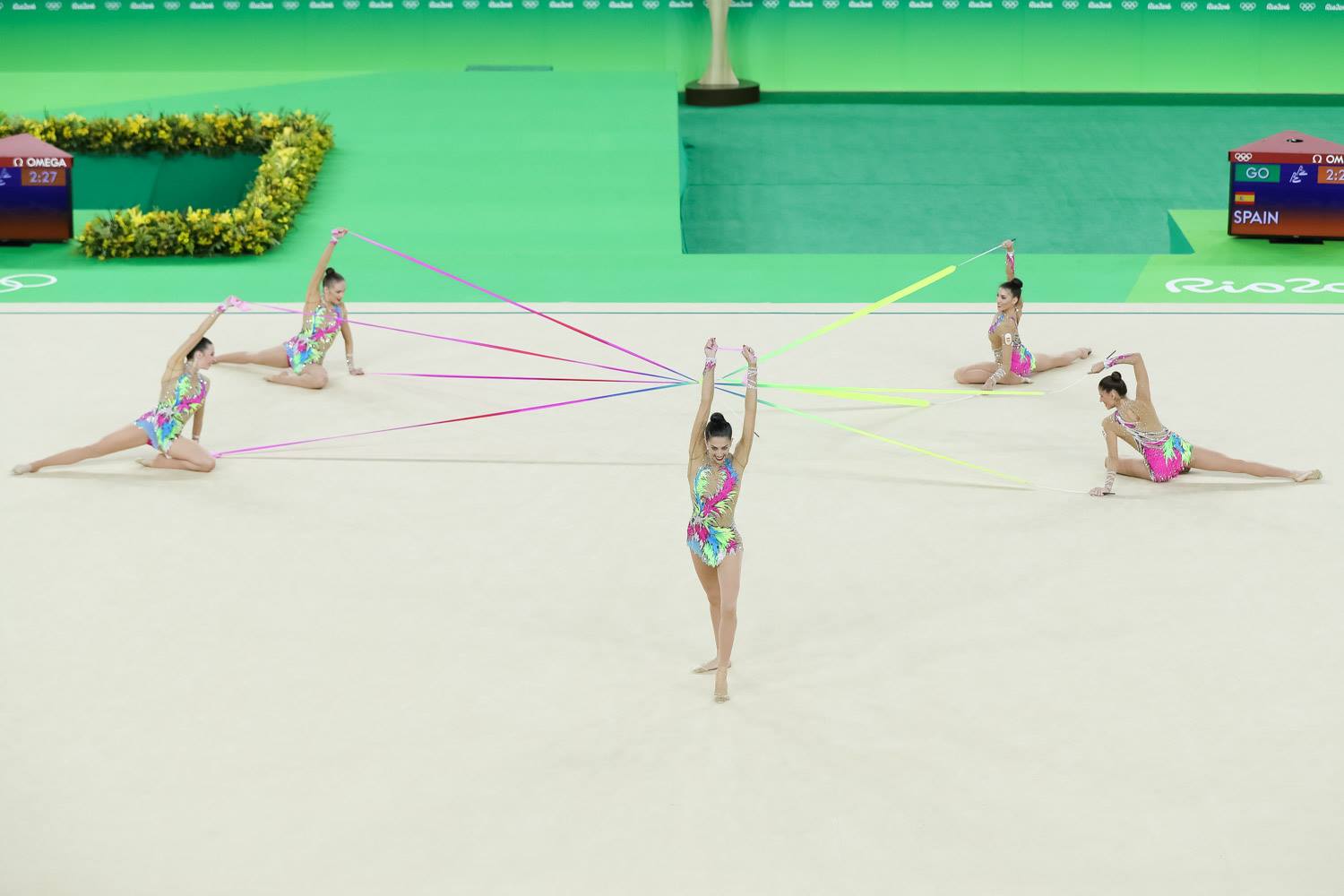 Posición Final del Conjunto Español (Fuente: Página de Facebook de la Real Federación Española de Gimnasia).