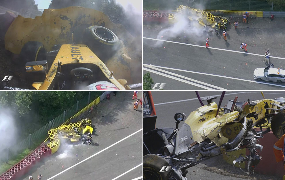 Imágenes del accidente de Magnussen (via Marca.com)