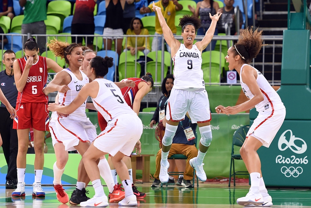 Celebración canadiense | Foto vía: FIBA
