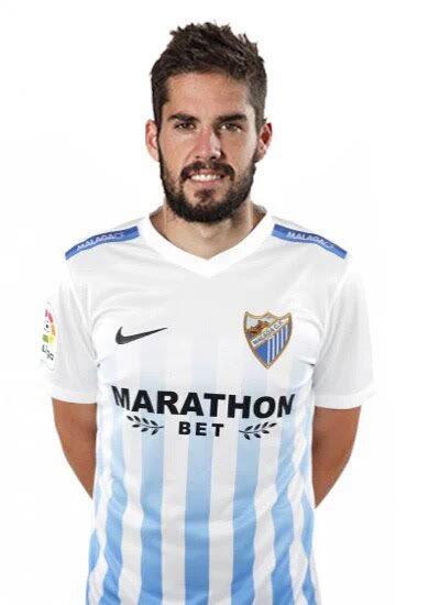 Montaje de Isco vestido con nueva camiseta malagusita. Foto vía Twitter.