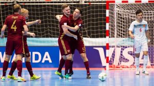 Los rusos celebran uno de sus goles