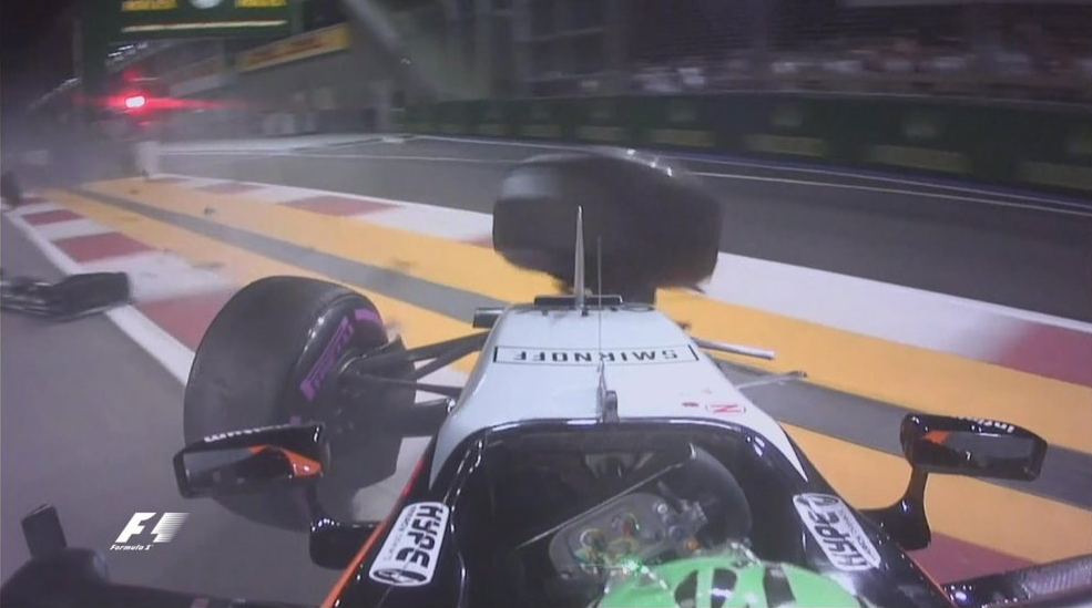 Accidente de Hulkenberg en la salida. Vía f1.com