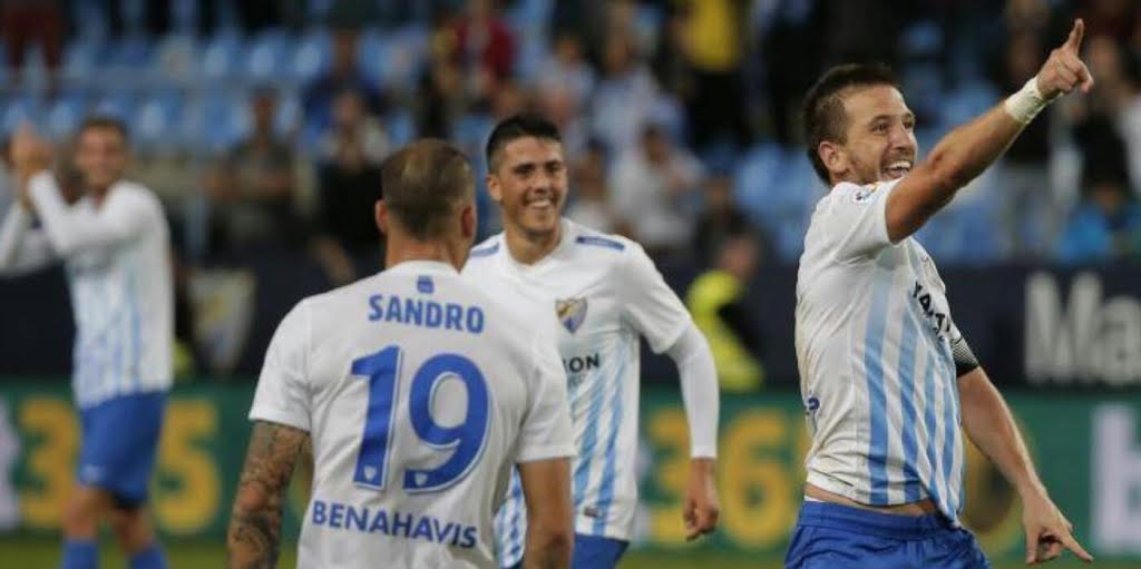 Camacho celebrando su gol. Diario Sur