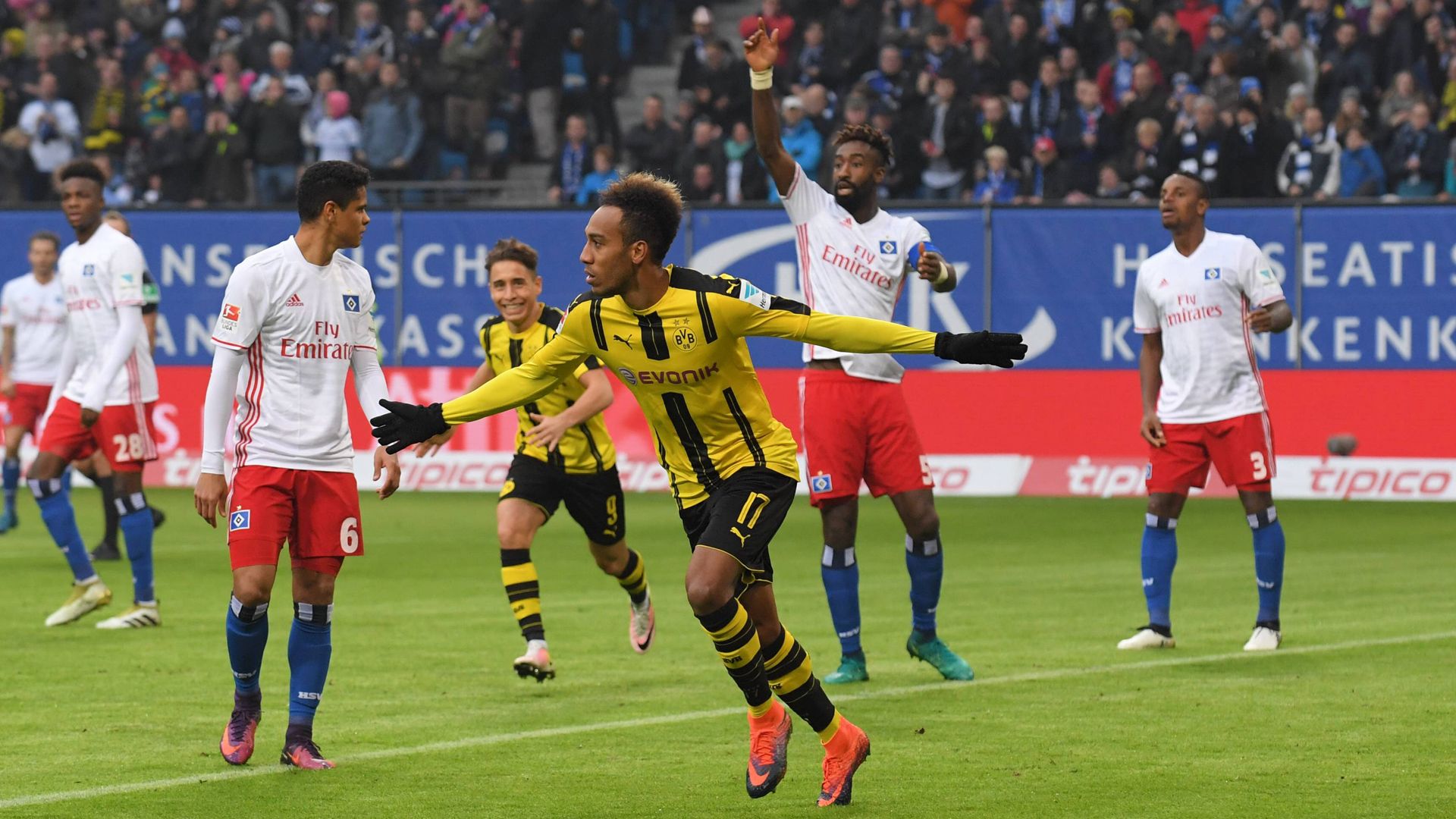 Aubameyang el hombre del partido (Foto vía Bundesliga.de)