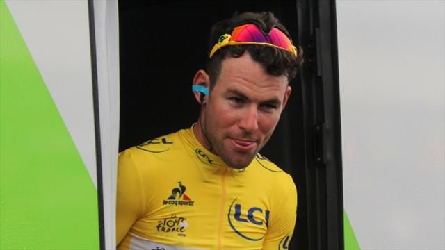 Cavendish con el 'maillot jaune' de líder del Tour. Fuente: eurosport.com