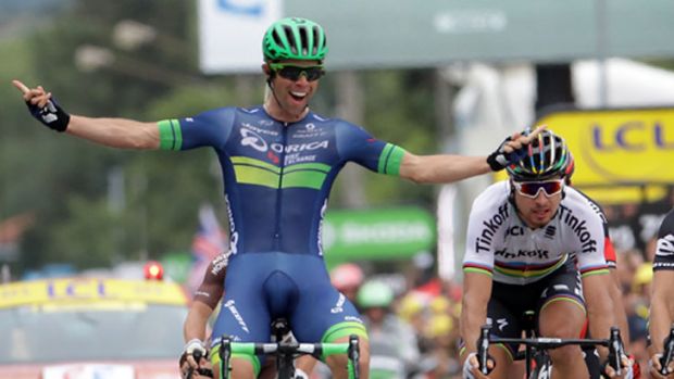 Michael Matthews imponiéndose en la décima etapa del Tour. Fuente: smh.com.au