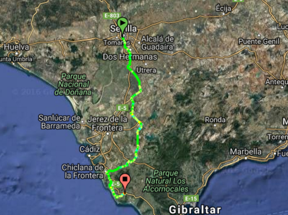Recorrido de la etapa. Fuente: montaje propio a traves de cronoescalada.com