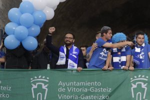 Bordalas en la celebración del ascenso. El Correo