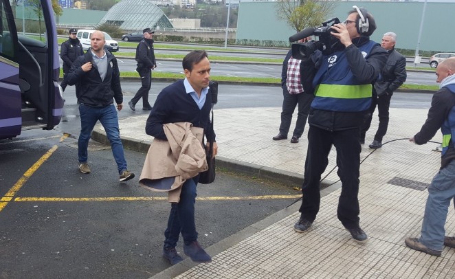 Fran Fernández a su llegada al Anxo Carro