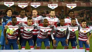 primer 11 del granada de 11 nacionalidades diferentes