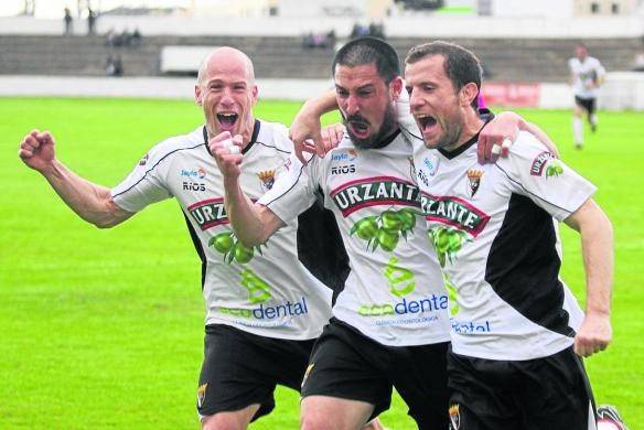 Delgado, Lázaro y Ardanaz fueron tres de los pilares del Tudelano en la victoria en Mieres (Foto: Noticias de Navarra)