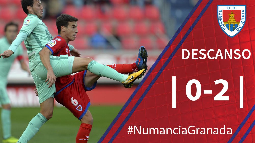 Marcador al descanso con la ya victoria por 0-2 del Granada