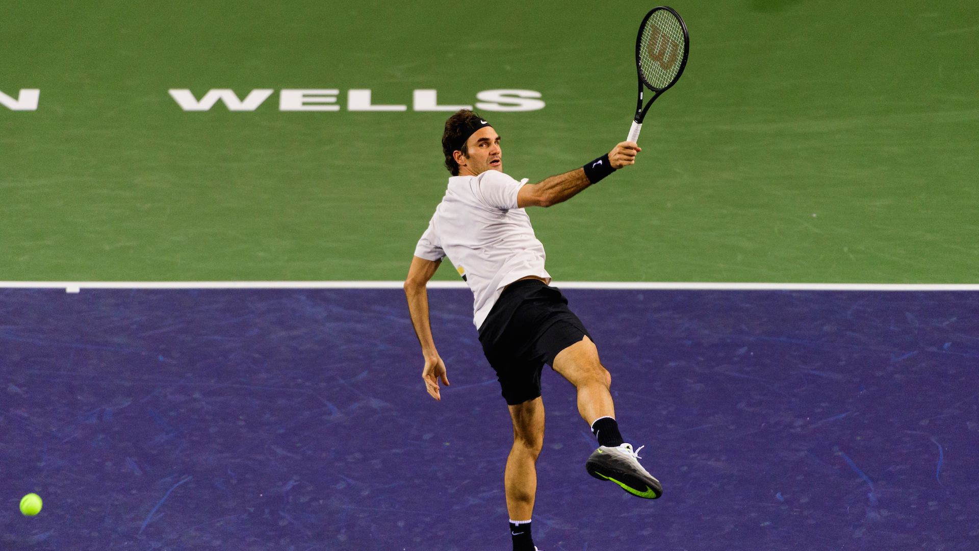 ROGER FEDERER (SUI)  TENNIS , BNP PARIBAS OPEN,  INDIAN WELLS TENNIS GARDEN, INDIAN WELLS, CALIFORNIA, USA, PREMIER 5 MANDATORY WTA, MASTERS 1000 ATP, HARD COURT, OUTDOOR, ATP, WTA, 2018, USA SWING, MIXED  © TENNIS PHOTO NETWORK