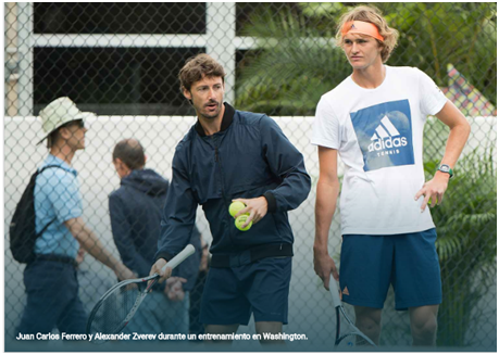 Imagen obtenida de ATP Zverev entrenado por Ferrero