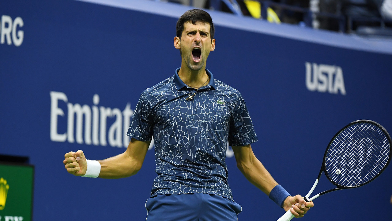 September 9, 2018 - Novak Djokovic in action against Juan Martin Del Potro in the men's singles final at the 2018 US Open.