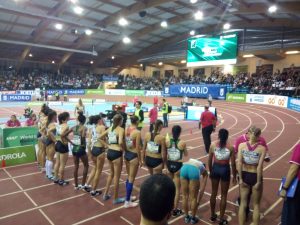 En los 3000 m estaban Ana Lozano, fue 9º, Cristina Espejo, batió su MMP con 9:05::31 quedando 6ª, y Solange Pereira que no finalizó la prueba.