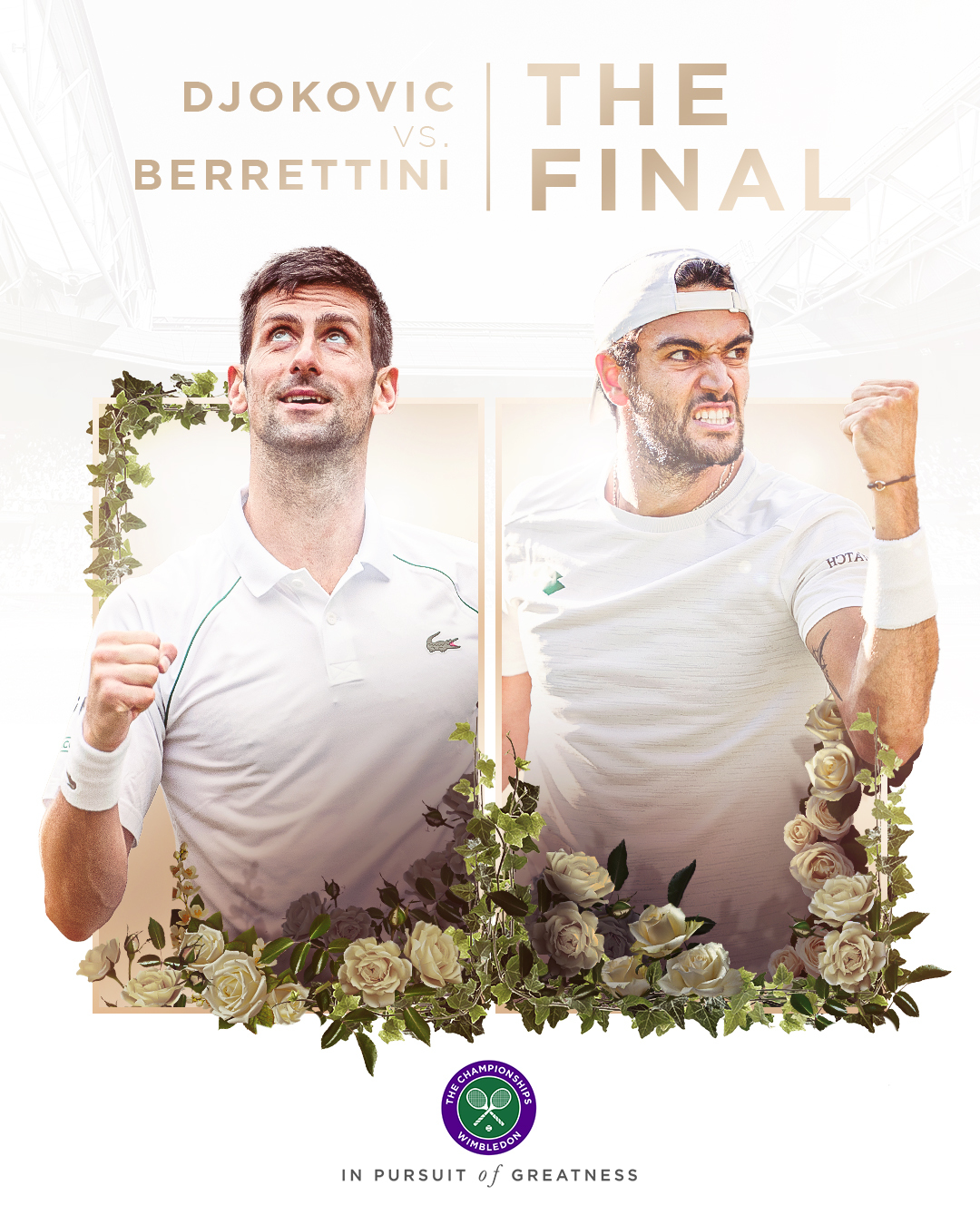 Mateo Berrettini vs Novak Djokovic. La gran final de Wimbledon.