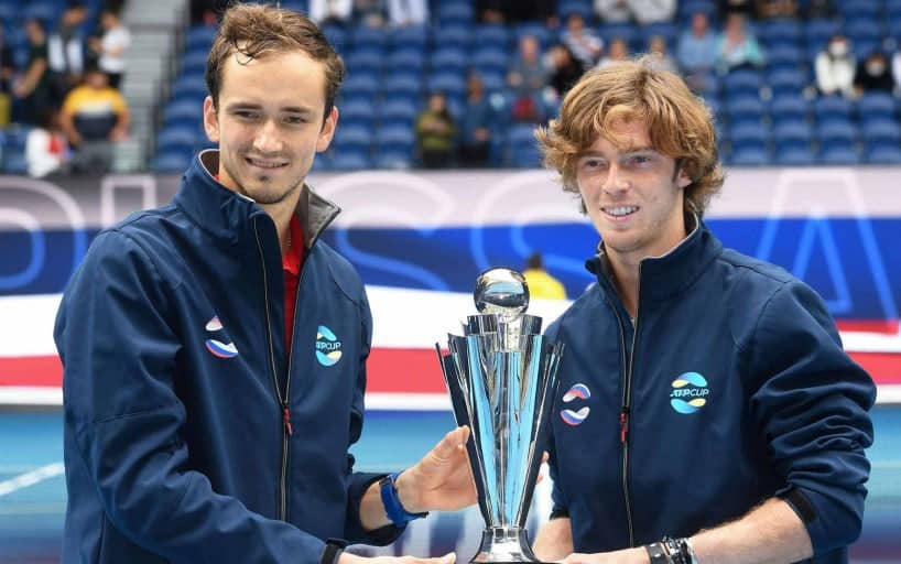 Andrey Rublev y Danil Medvedev