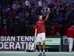 Medvedev tras triunfar en la semifinal de las Davis Cup Finals 2021