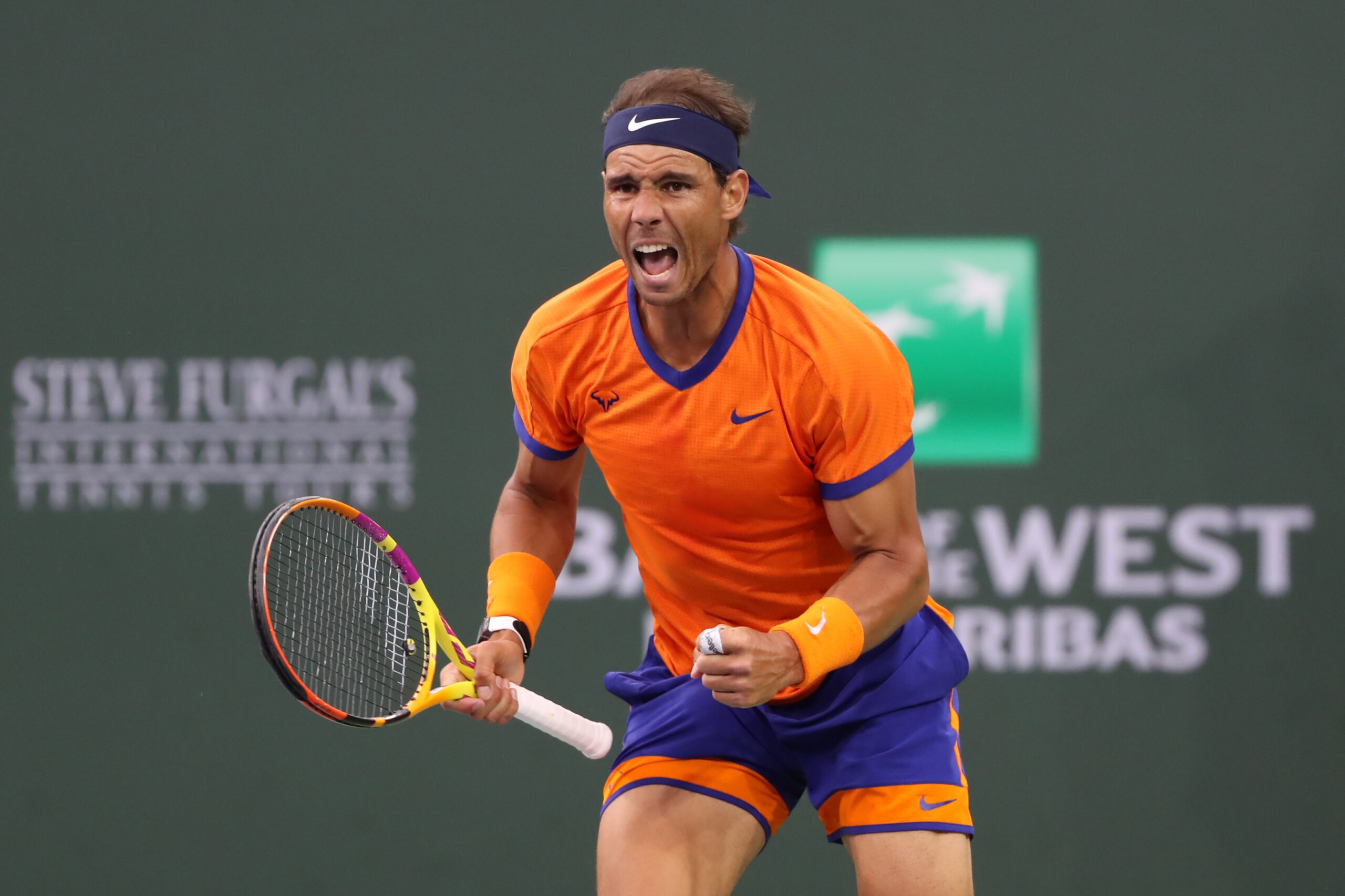 Nadal en semifinales de Indian Wells (fuente @BNPPARIBAS)