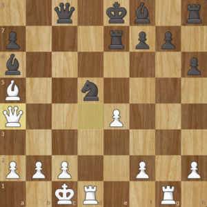 Jugada decisiva, jaque + ventaja de +11,7 para blancas según el módulo.