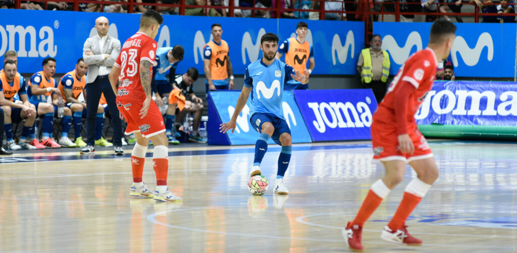 El jugador interista, Rubi, en el primer partido de cuartos de final ante Jimbee Cartagena - Movistar Inter FS